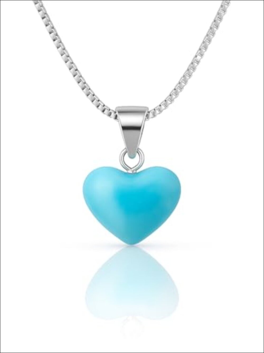 Genuine Larimar Heart Pendant Necklace Handmade 925 Sterling Silver